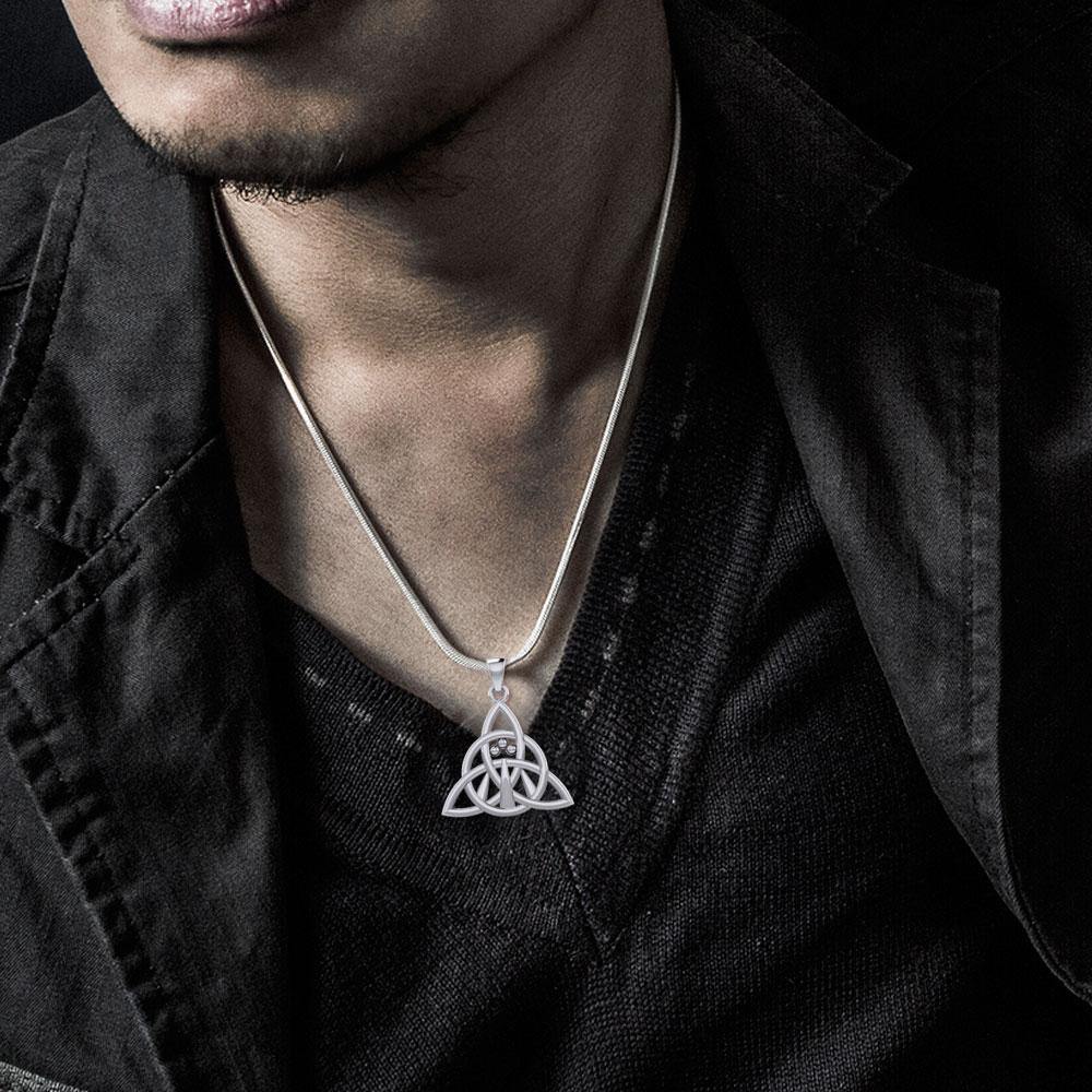 Triquetra with Awen The Three Rays of Light Silver Pendant TPD5306 - Jewelry