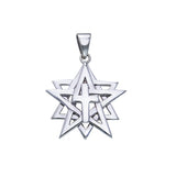 Cross Star Of David Sterling Silver Pendant TPD530