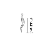 Italian Horn Good Luck Charm Silver Pendant Small Version TPD5350 - Jewelry