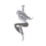 The Goddess Mermaid Silver Pendant with Marcasite TPD5369