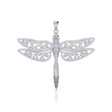 The Celtic Dragonfly with Inlay Stone Silver Pendant TPD5388 - Jewelry