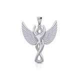 Silver Winged Goddess Pendant TPD5470