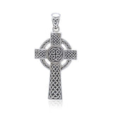 Celtic Cross double sided Sterling Silver Pendant TPD5608