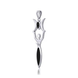 Triple Goddess with Gemstone Silver Pendant TPD5659 - Jewelry