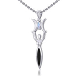 Triple Goddess with Gemstone Silver Pendant TPD5659 - Jewelry