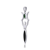 Triple Goddess with Gemstone Silver Pendant TPD5659 - Jewelry