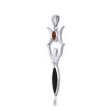 Triple Goddess with Gemstone Silver Pendant TPD5659 - Jewelry
