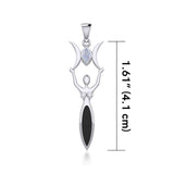 Triple Goddess with Gemstone Silver Pendant TPD5659 - Jewelry