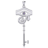 The Eye of Horus Spiritual Enchantment Key Silver Pendant with Gem TPD5711