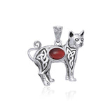 Celtic Cat Pendant with Gemstone TPD5729 - Jewelry