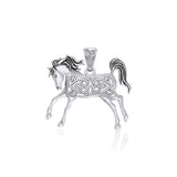 Celtic Running Horse Silver Pendant TPD5738 - Jewelry