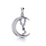 Crescent Moon and Taurus Astrology Constellation Silver Pendant TPD5767