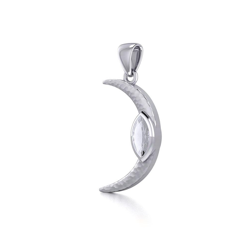 A Glimpse of the Crescent Moon's Beginning ~ Silver Jewelry Pendant TPD5800 - Jewelry