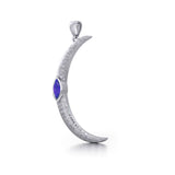 A Glimpse of the Large Crescent Moon's Beginning ~ Silver Jewelry Pendant TPD5801