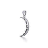 Crescent Moon with Meaningful Bind Runes Small Pendant TPD5832