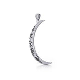 Crescent Moon with Meaningful Bind Runes Large Pendant TPD5833
