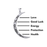 Crescent Moon with Meaningful Bind Runes Large Pendant TPD5833