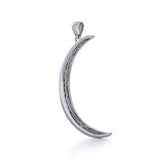 Crescent Moon with Bird Feather Large Pendant TPD5834 - Jewelry