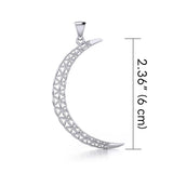 The Flower of Life in The large Crescent Moon Silver Pendant TPD5848