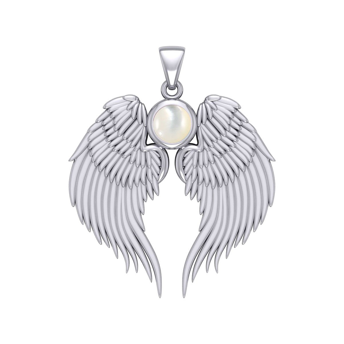 Guardian Angel Wings Silver Pendant with Birthstone TPD5866