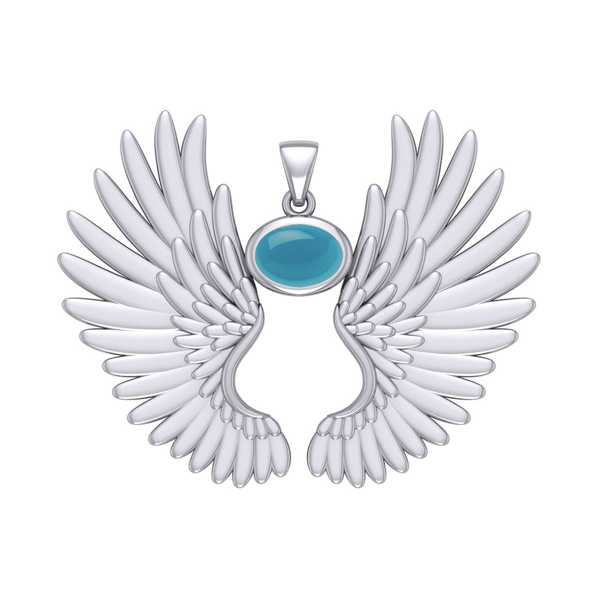 Guardian Angel Wings Silver Pendant with Birthstone TPD5867