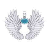 Guardian Angel Wings Silver Pendant with Birthstone TPD5867