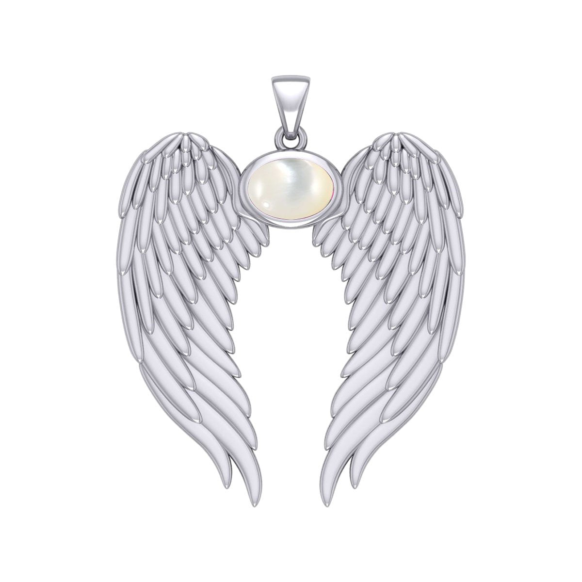 Guardian Angel Wings Silver Pendant with Birthstone TPD5868