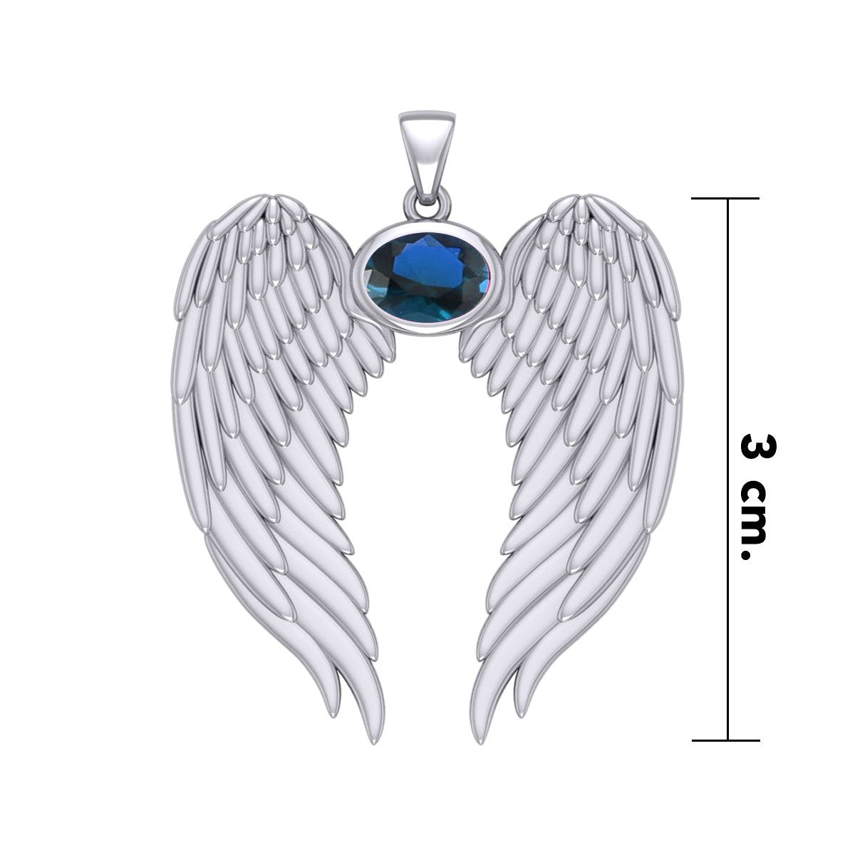 Guardian Angel Wings Silver Pendant with Birthstone TPD5868