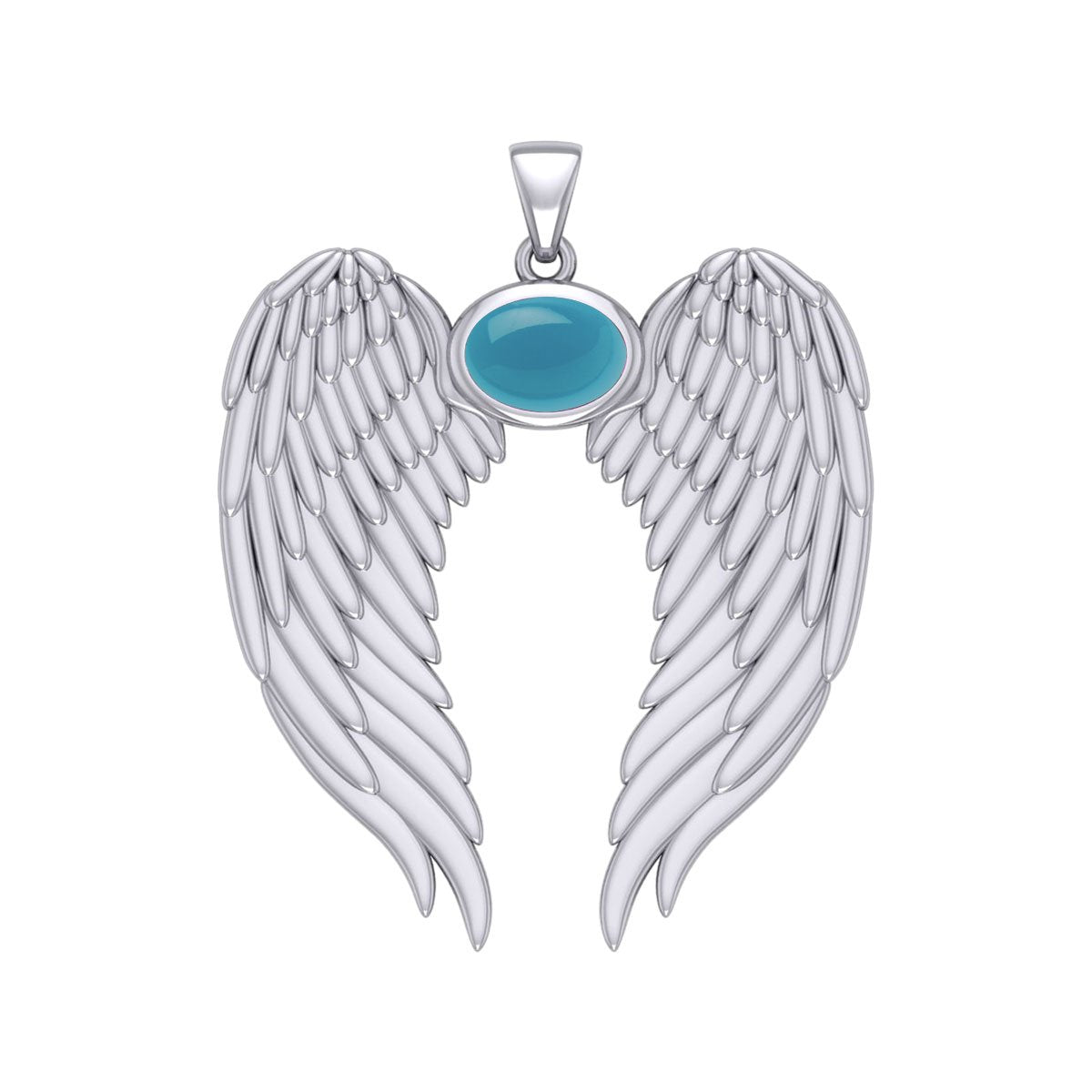 Guardian Angel Wings Silver Pendant with Birthstone TPD5868