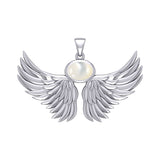 Guardian Angel Wings Silver Pendant with Birthstone TPD5869