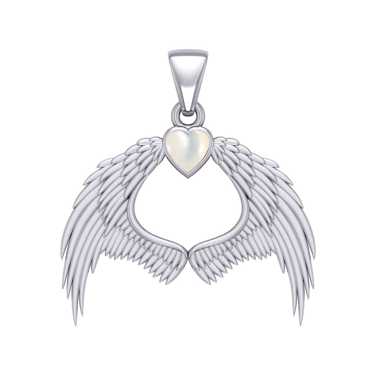 Guardian Angel Wings Silver Pendant with Birthstone TPD5871