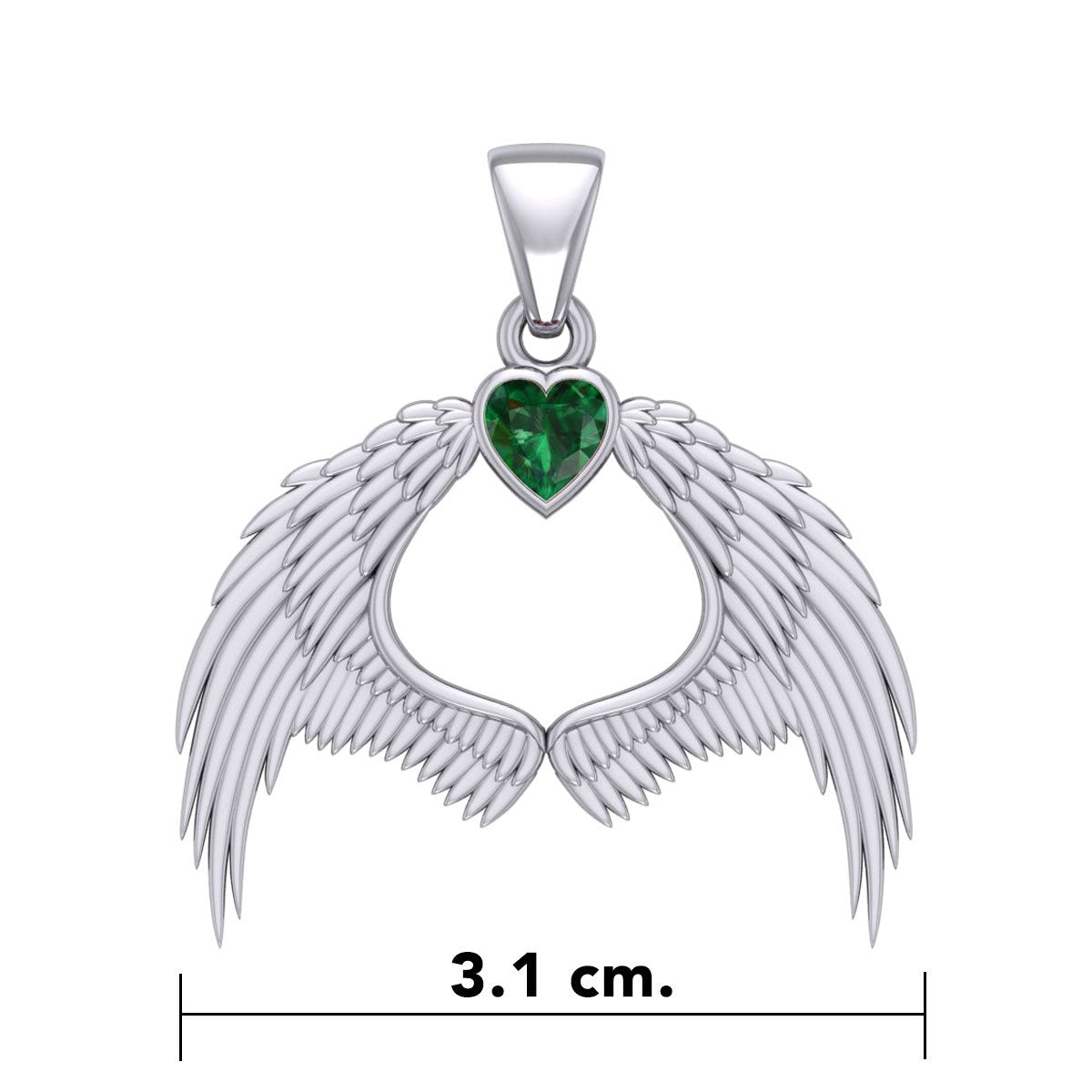 Guardian Angel Wings Silver Pendant with Birthstone TPD5871