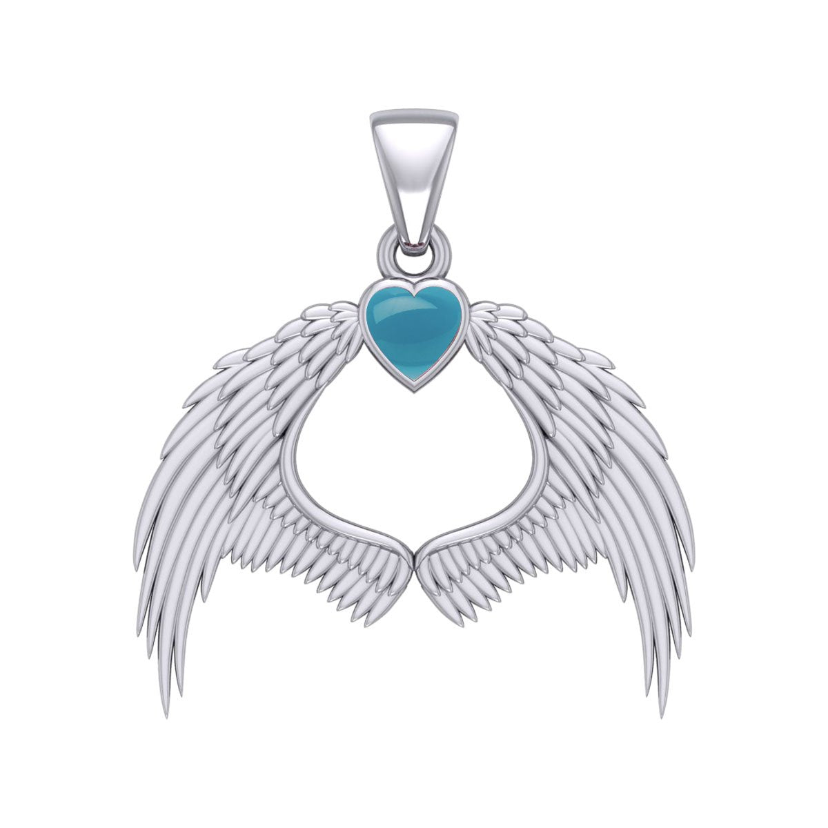 Guardian Angel Wings Silver Pendant with Birthstone TPD5871