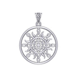The Sun and Flower of Life Silver Pendant TPD5925