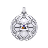 Growth and Protection Triangle Wings Silver Pendant with Gem TPD5957