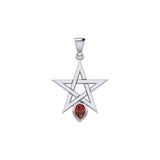Pentagram Spirit Sterling Silver Pendant with Gemstone TPD5963