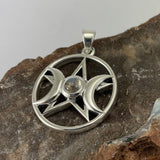 Triple Goddess Silver Pendant with Gemstone TPD5969