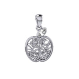 Celtic Spiritual Fruit Apple with Tree of Life Silver Pendant with Gemstone TPD5986