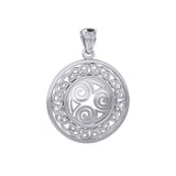 Celtic Knot Triskelion Spiral Sterling Silver Pendant TPD727
