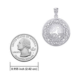 Celtic Knot Triskelion Spiral Sterling Silver Pendant TPD727