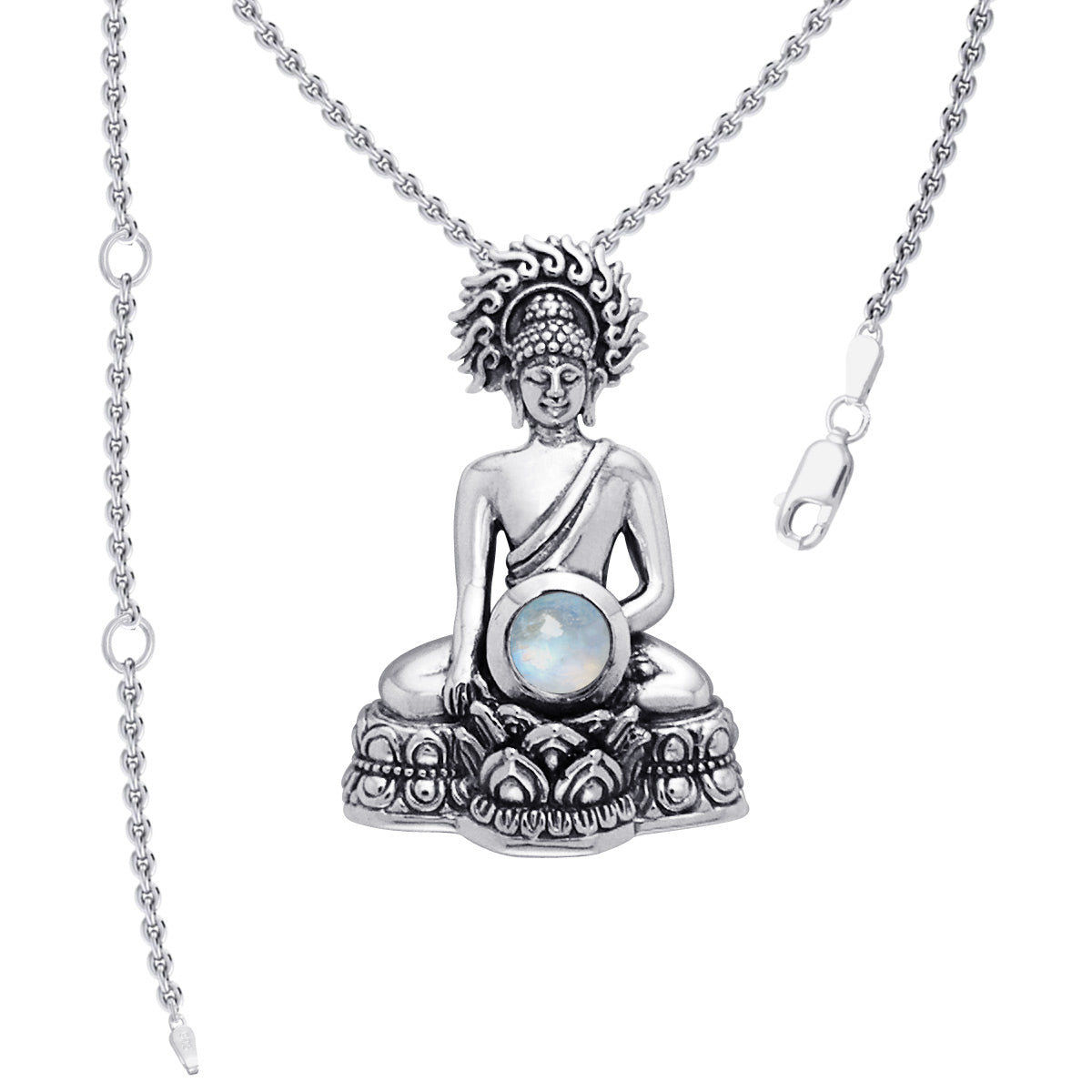 Buddha Time of Meditation Pendant with Gemstone TPD786
