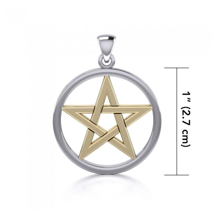Gold Accent Silver Pentacle TPV089
