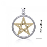 Gold Accent Silver Pentacle TPV089