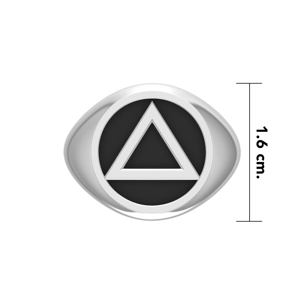 AA Symbol Sterling Silver Ring TR117
