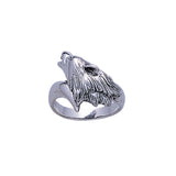 Snarling Wolf Silver Ring TR1391