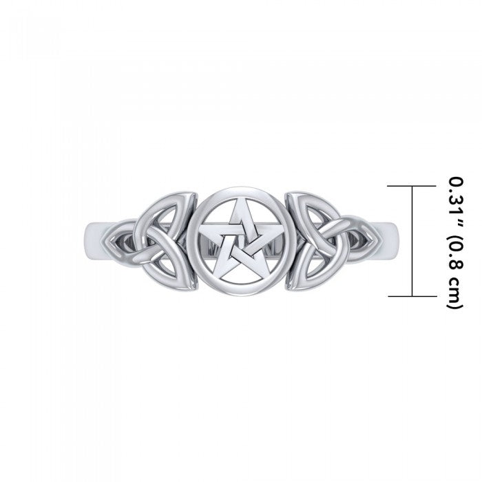 Sterling Silver Pentagram Pentacle Ring TR1738