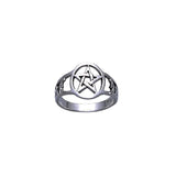 Pentagram Pentacle Sterling Silver Ring TR731