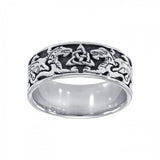Celtic Dragons Trinity Knot Silver Ring TR842 - Jewelry