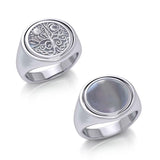 Reversible Earth Cycle Silver Flip Ring TRI153
