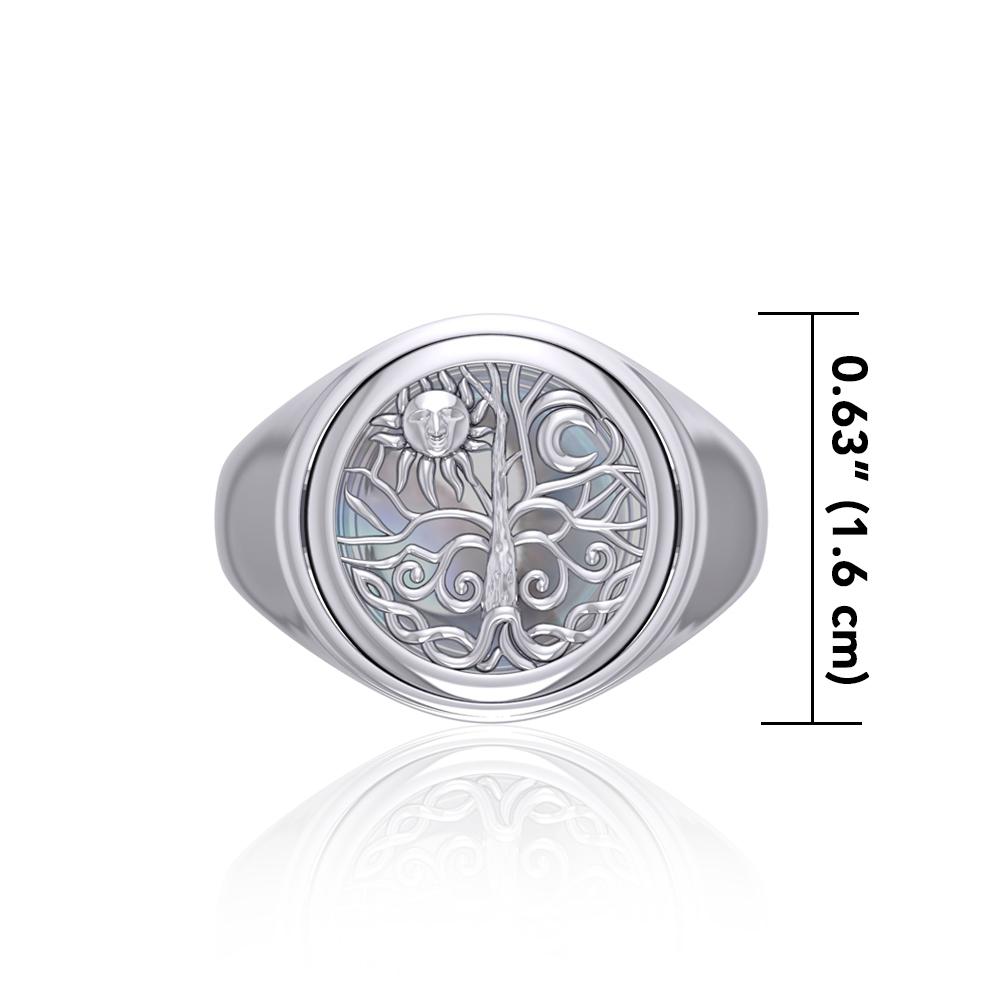 Reversible Earth Cycle Silver Flip Ring TRI153